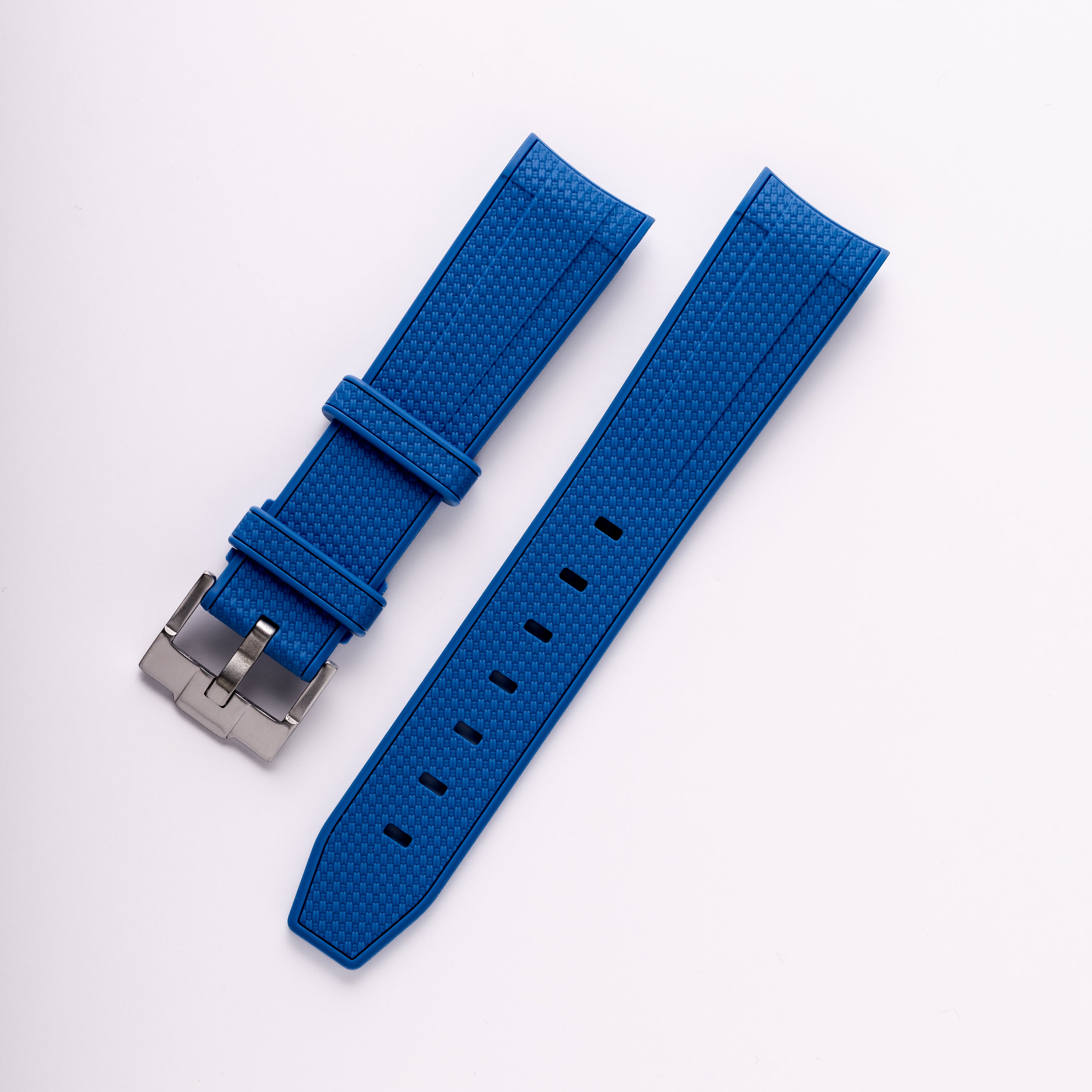Blue Omega Swatch Rubber Watch Strap