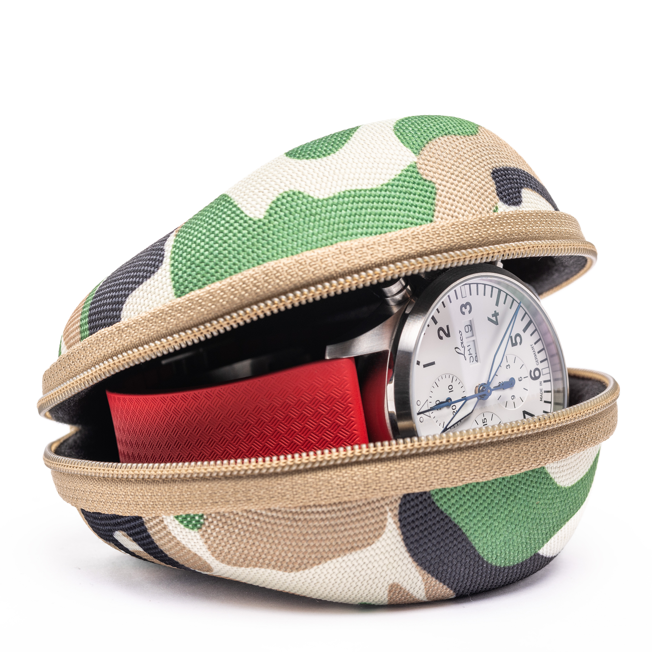 Watch Donut Travel Case - Forest Green Camo | Cased In Time