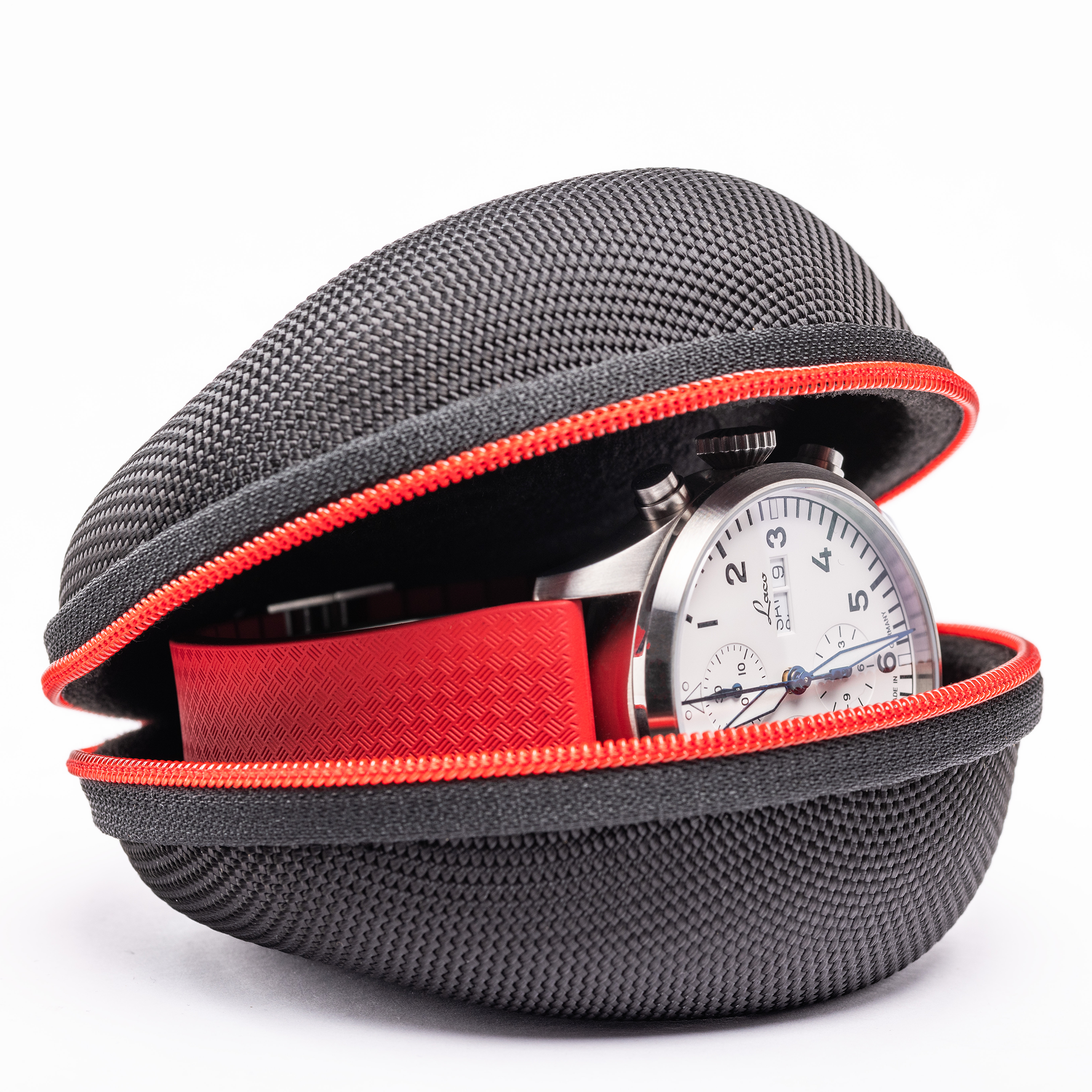 Cased In Time Secure Single Watch Travel Case - Redbar