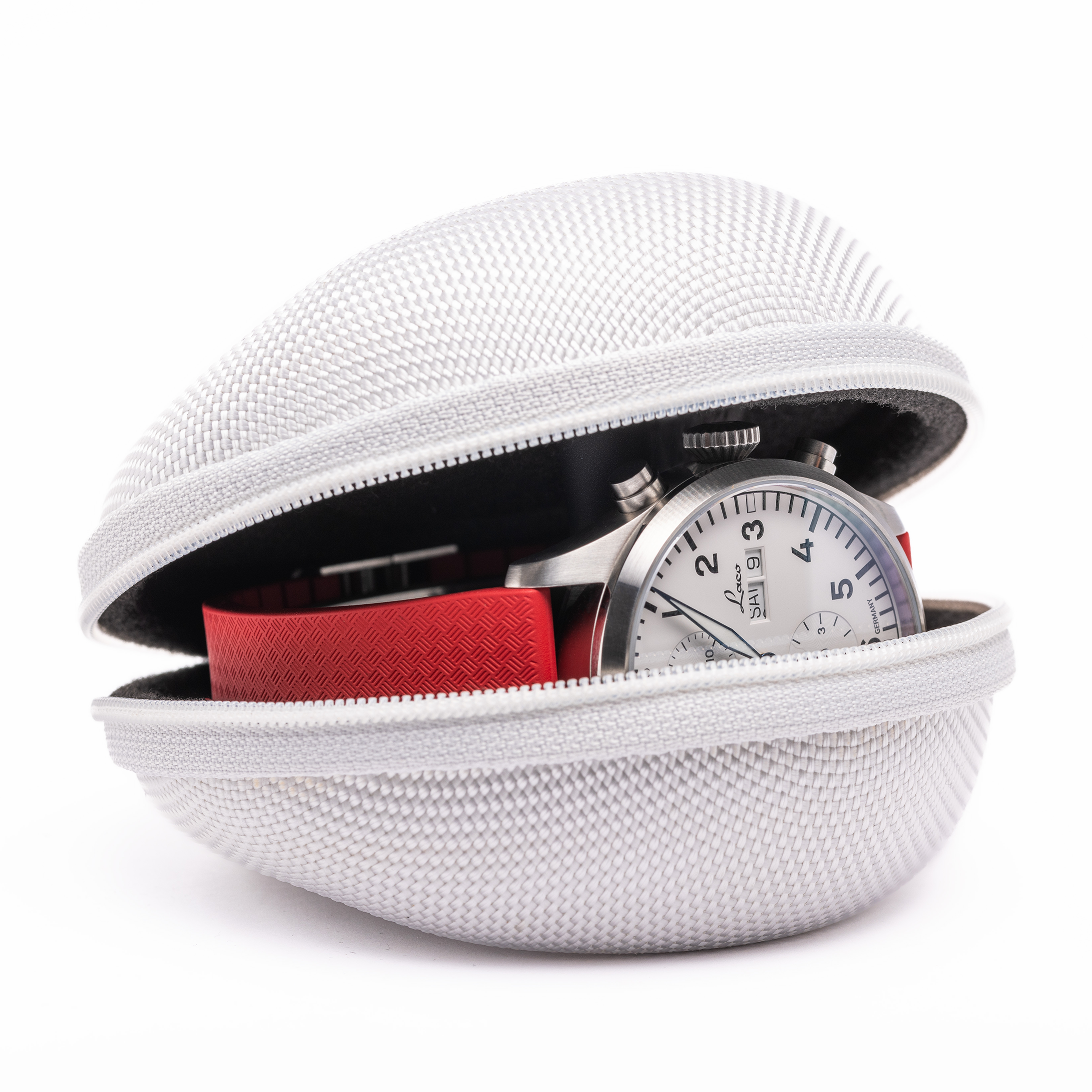 Cased In Time Secure Single Watch Travel Case - Reverse Panda