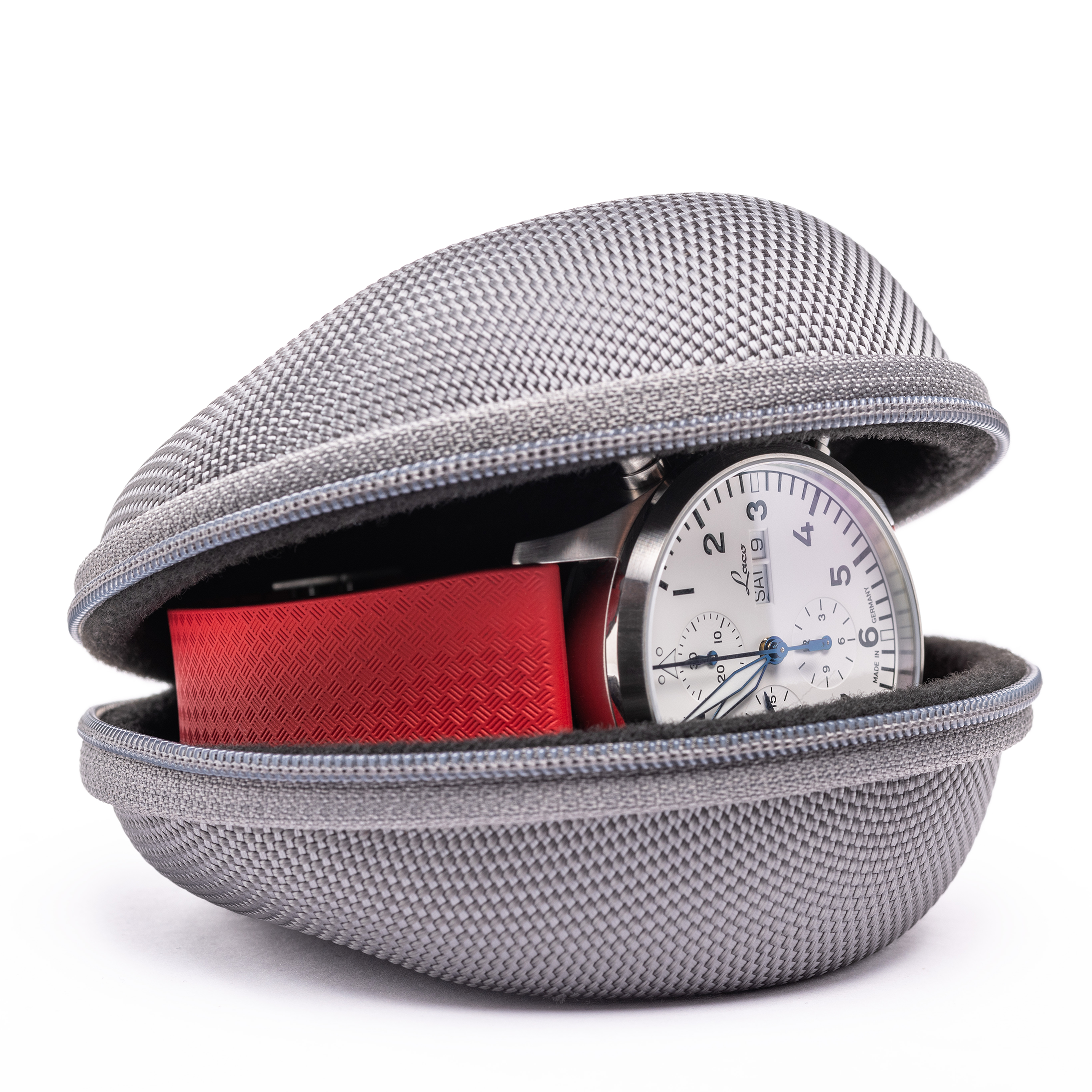 Cased In Time Secure Single Watch Travel Case - Tornado Grey
