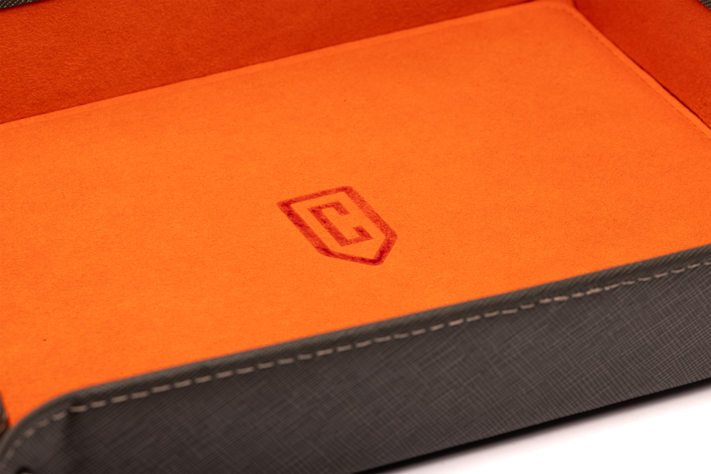Best Saffiano Leather Valet Tray | Cased In Time Aerospace Orange