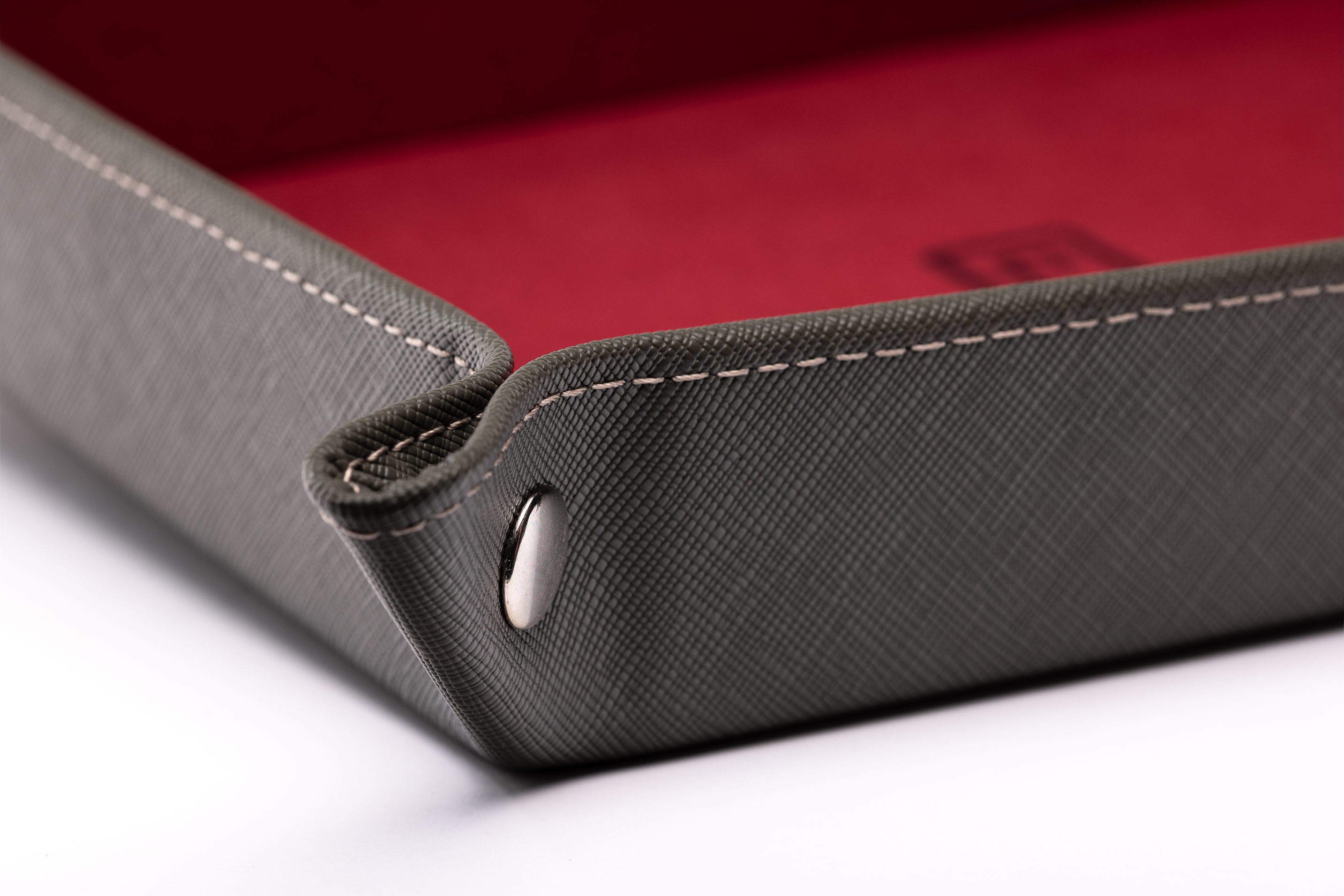 Best Saffiano Leather Valet Tray | Cased In Time Chilli Red