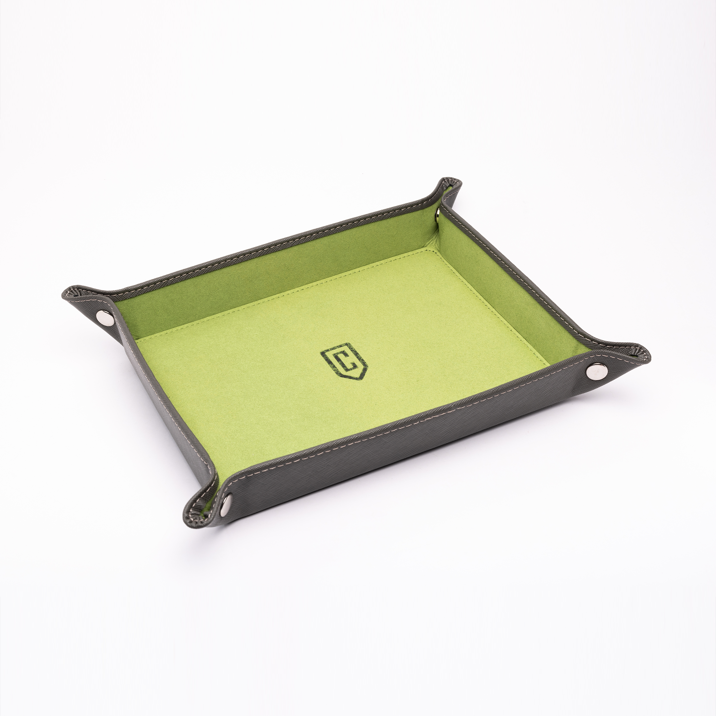 Best Saffiano Leather Valet Tray | Cased In Time Forest Green