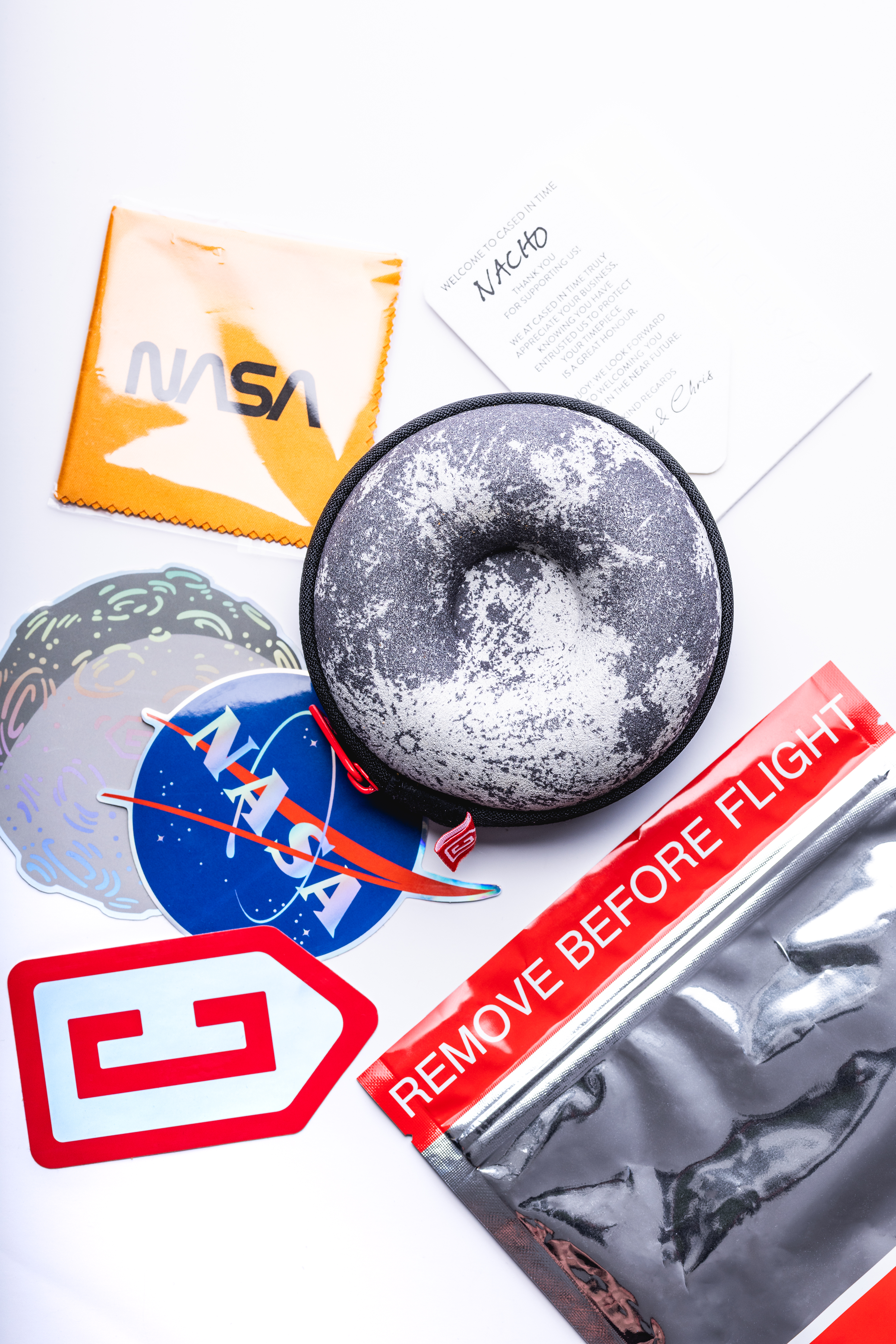 Secure Single Watch Travel Case - NASA Moon