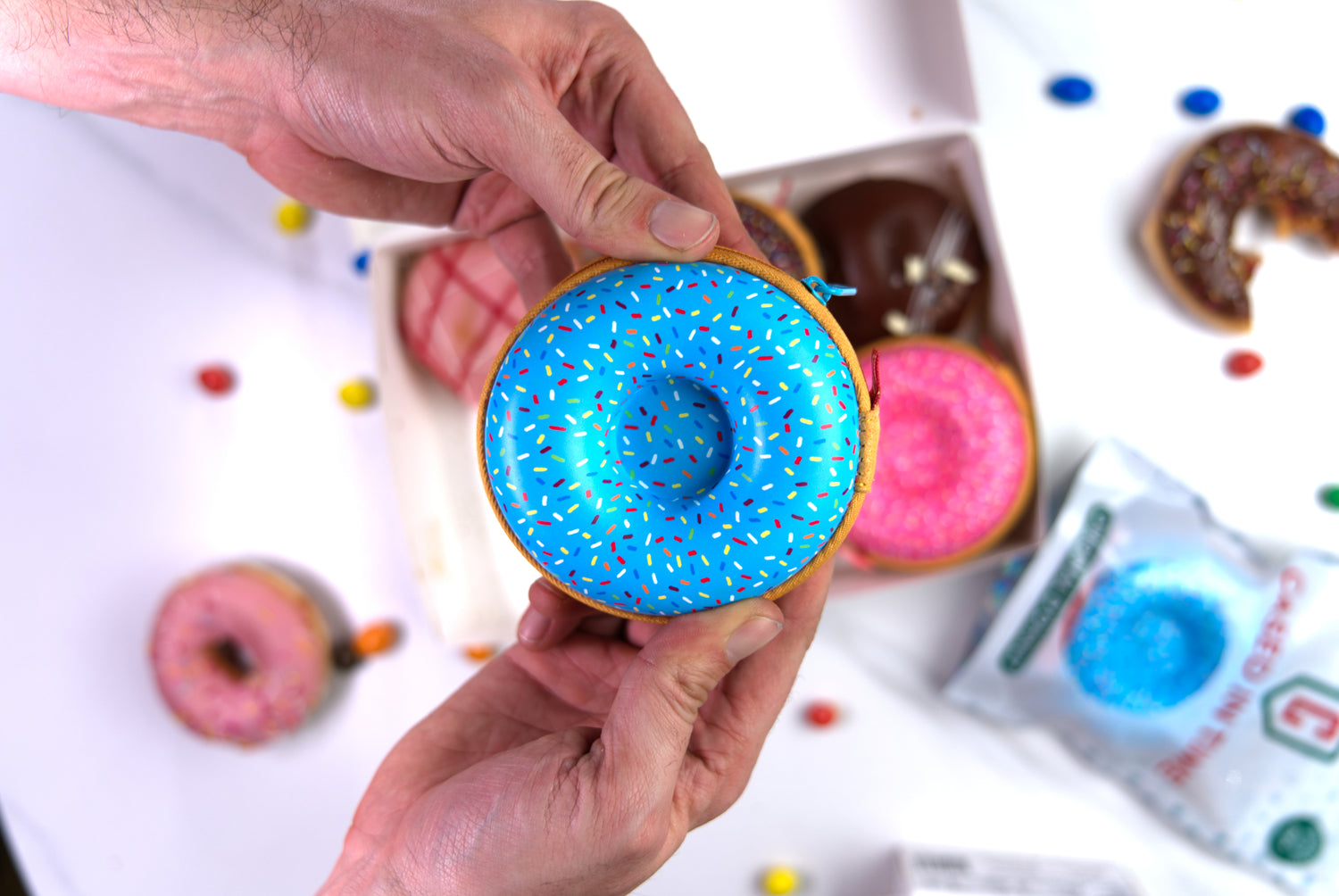 Cased In Time Original D'Ohnut chocolate blueberry single storage watch protection case donut box