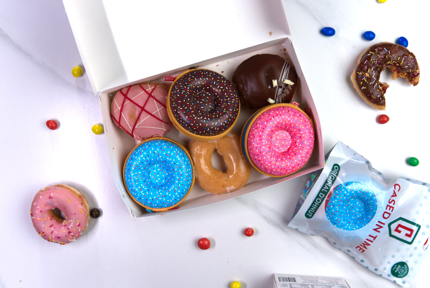 Cased In Time Original D'Ohnut chocolate single storage watch protection case donut box