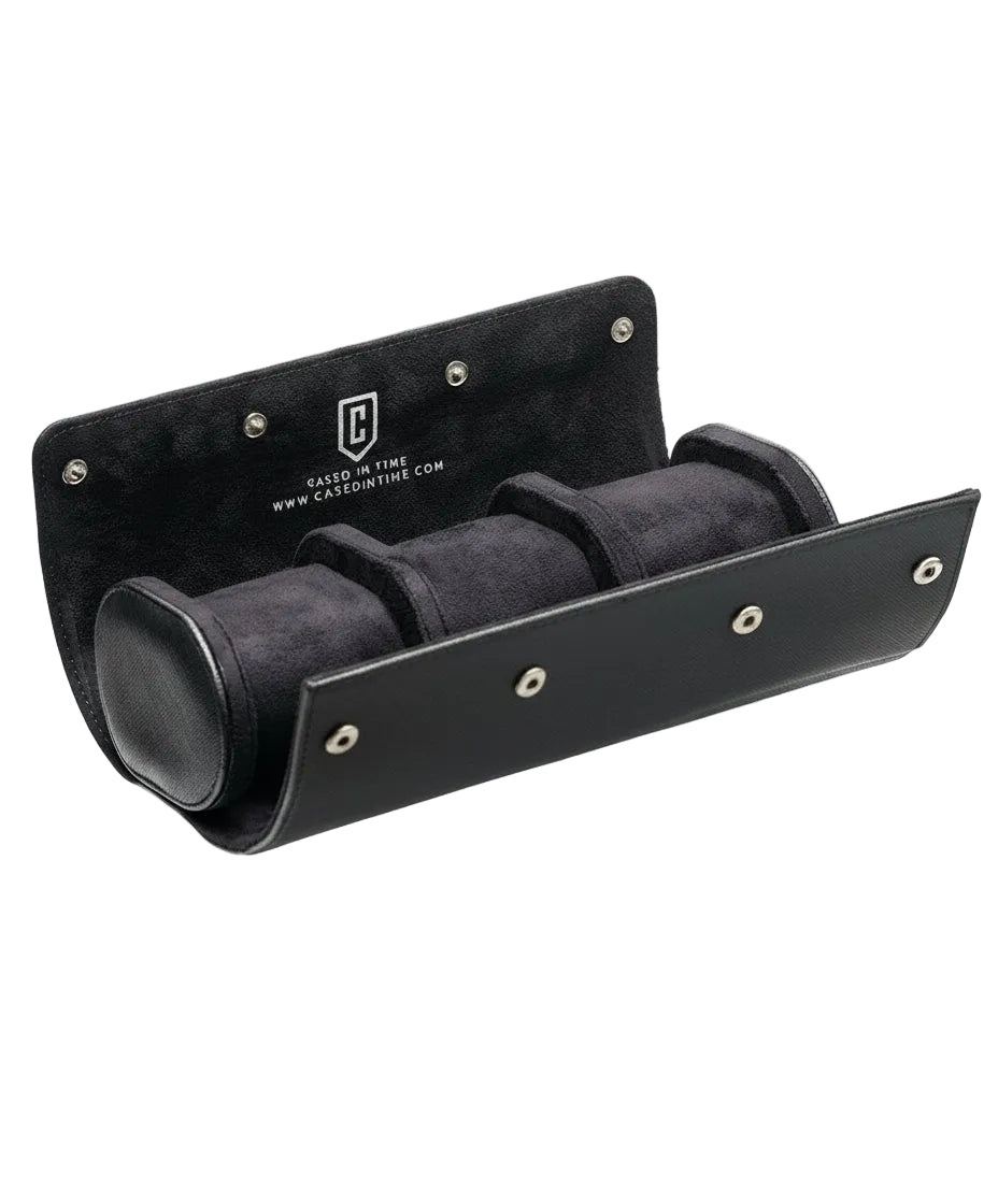 Cased in Time 3-Watch Roll Black Edition