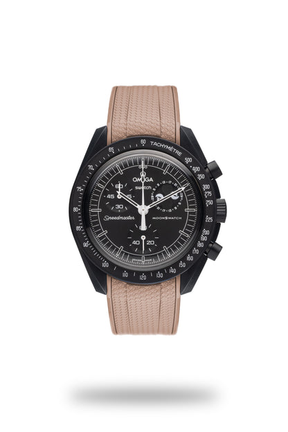 Beige Rubber Watch Strap Omega Swatch