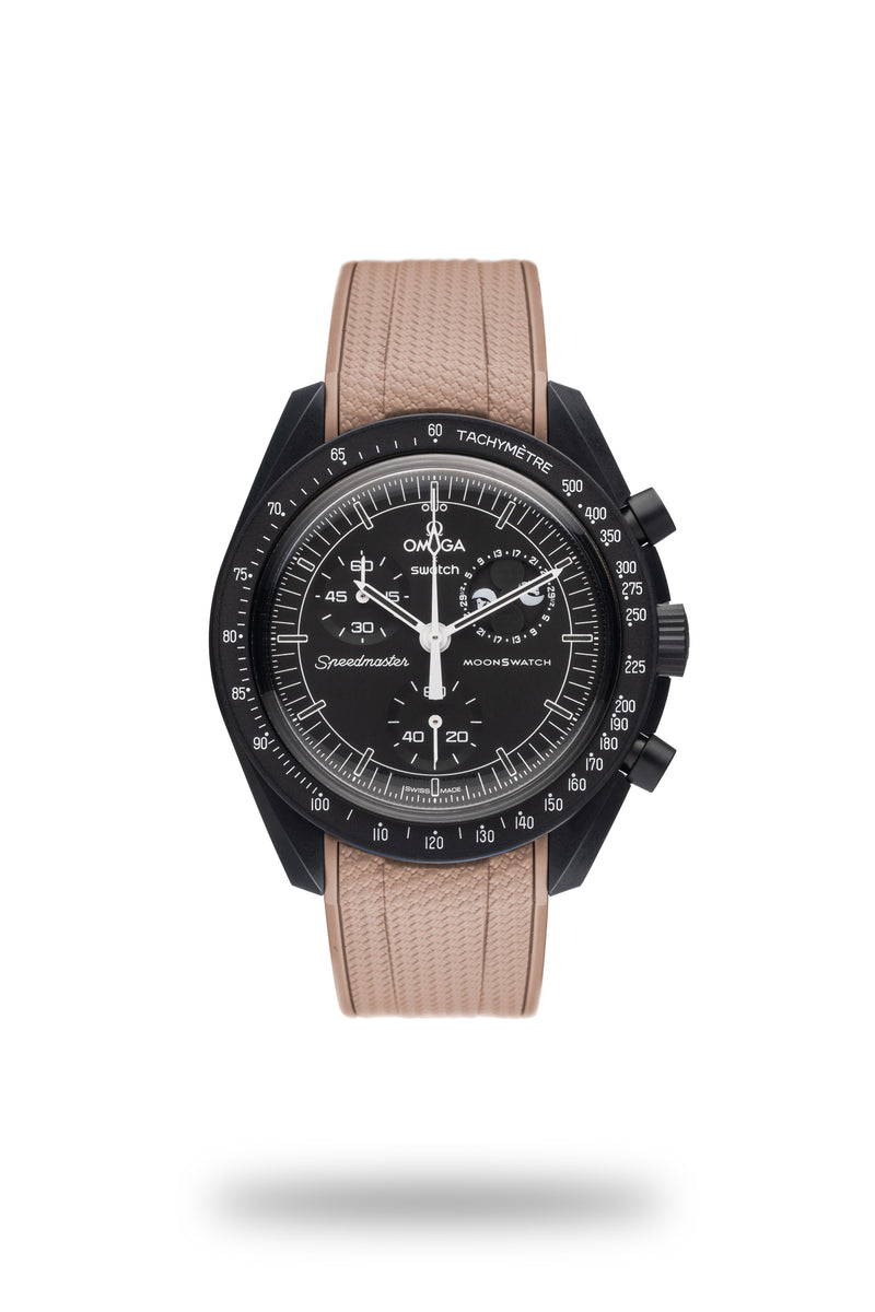 Beige Rubber Watch Strap Omega Swatch