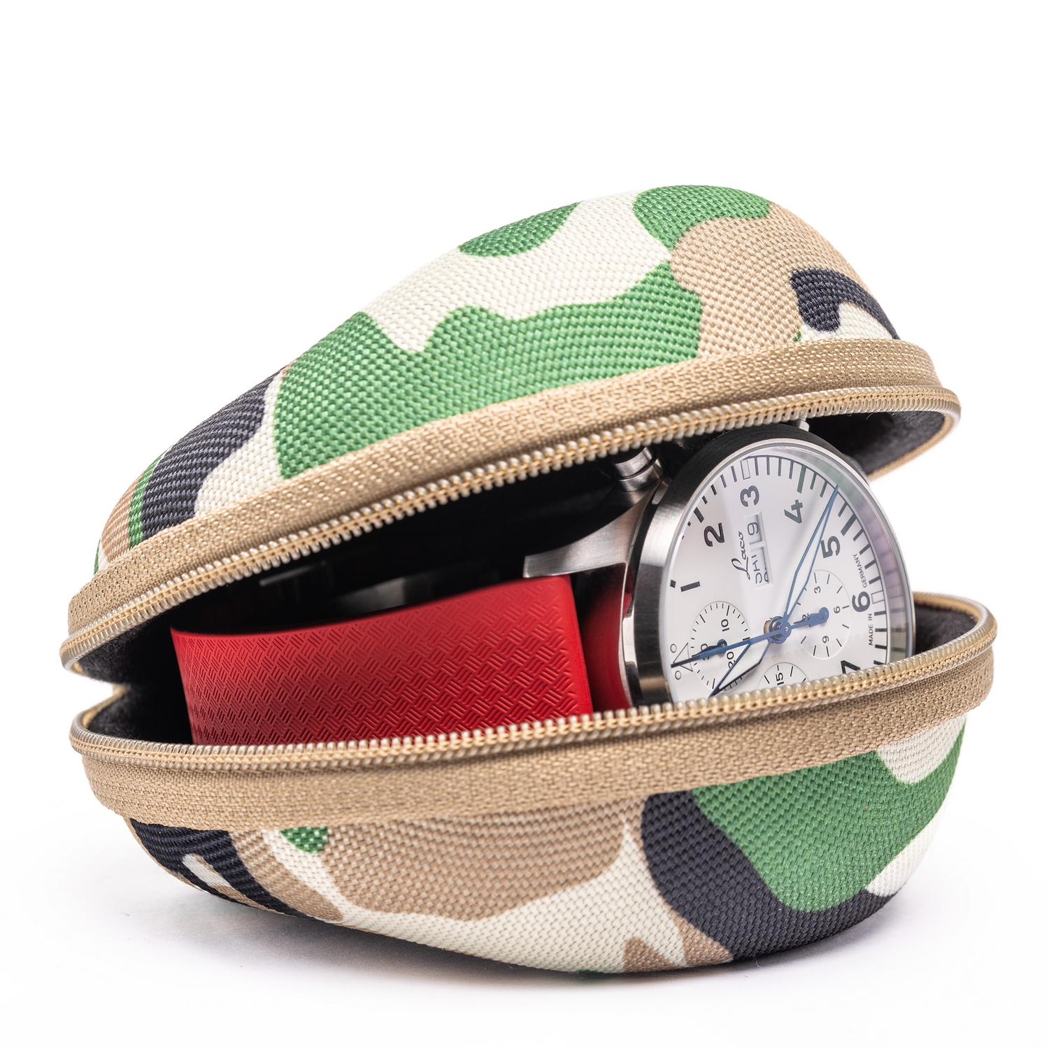 Watch Donut Travel Case - Forest Green Camo | Cased In Time