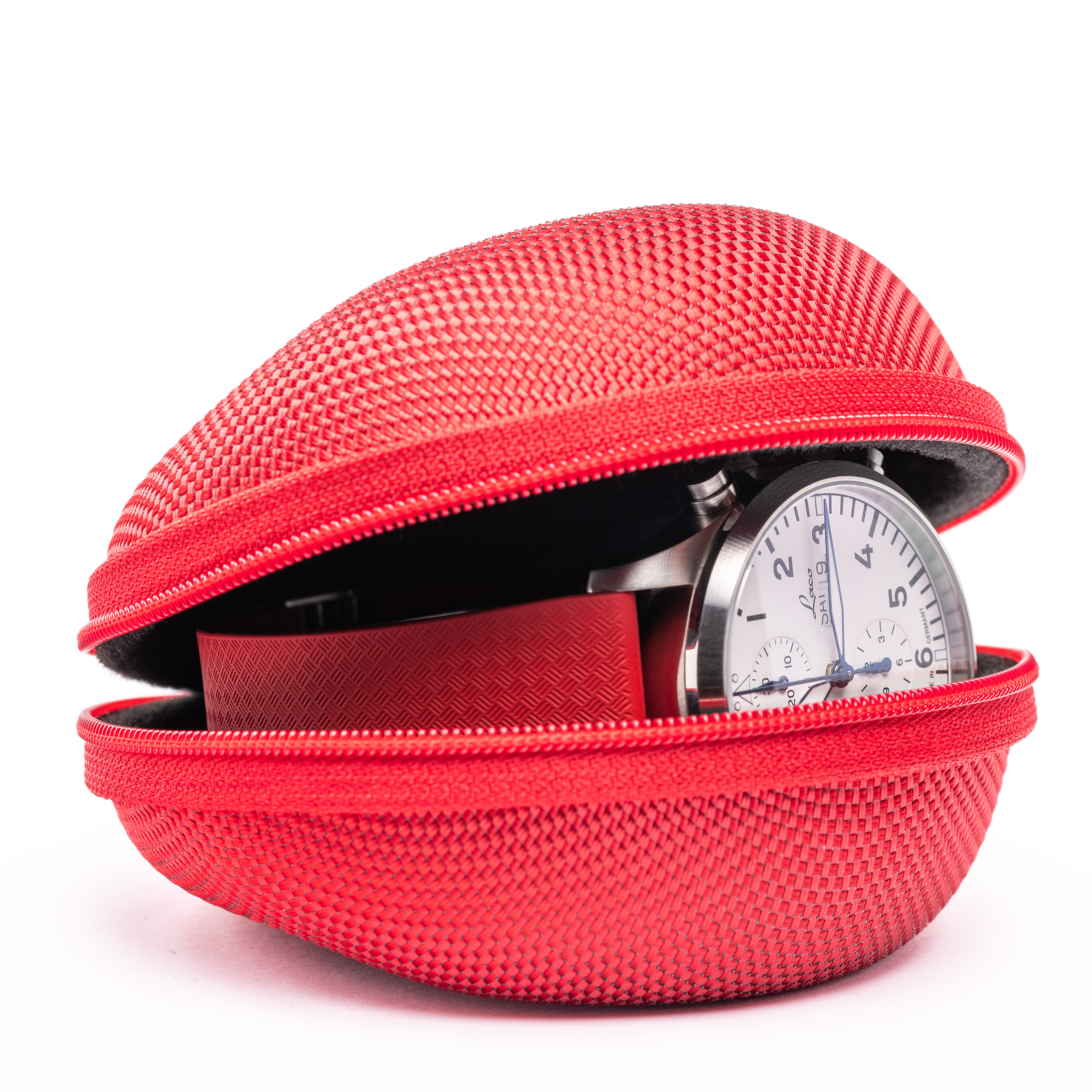 Cased In Time Secure Single Watch Travel Case - Rose Red