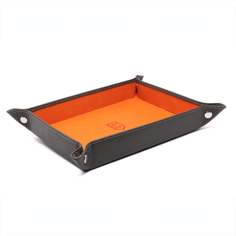Best Saffiano Leather Valet Tray | Cased In Time Aerospace Orange