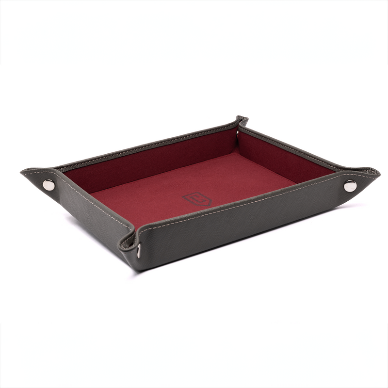 Best Saffiano Leather Valet Tray | Cased In Time Chilli Red