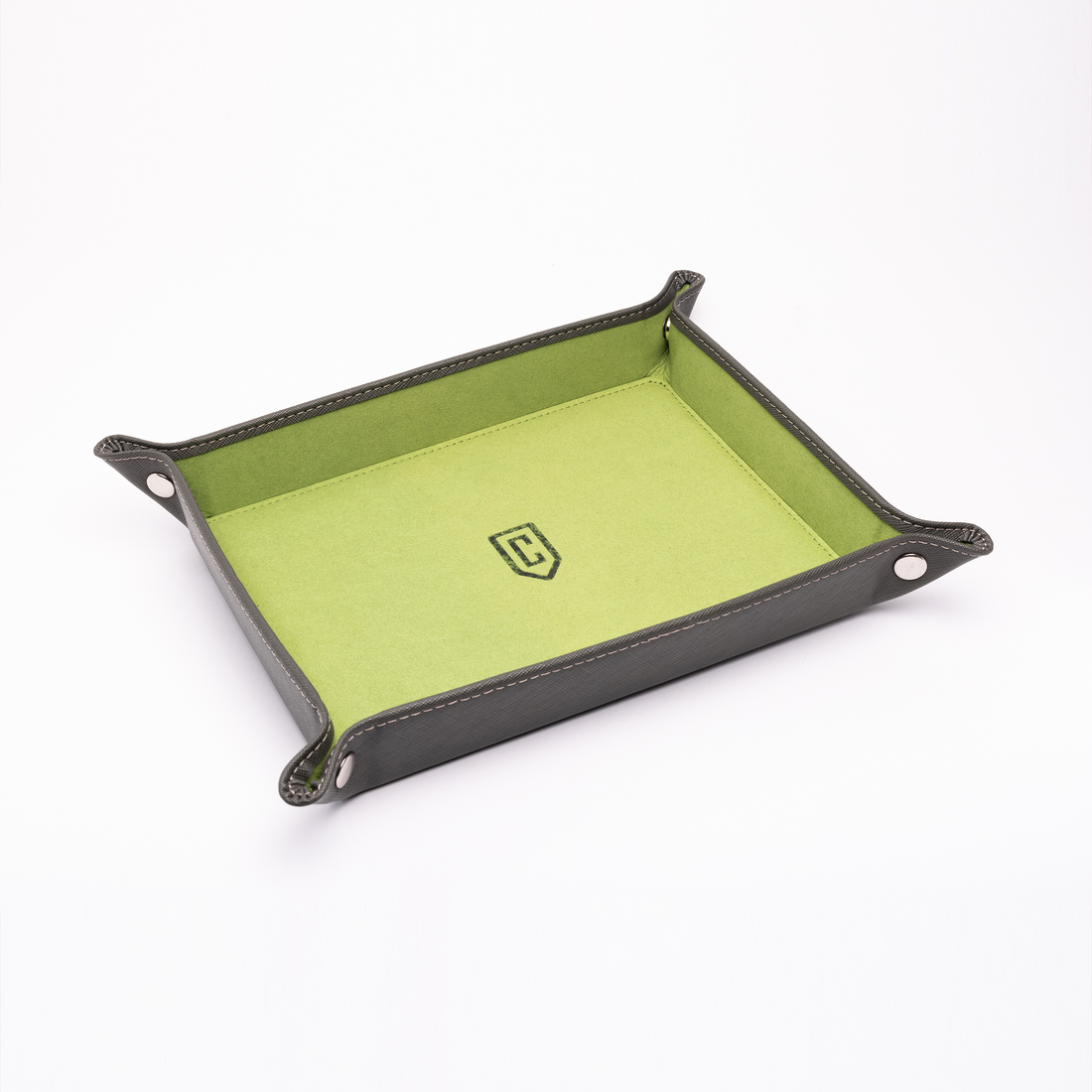 Best Saffiano Leather Valet Tray | Cased In Time Forest Green