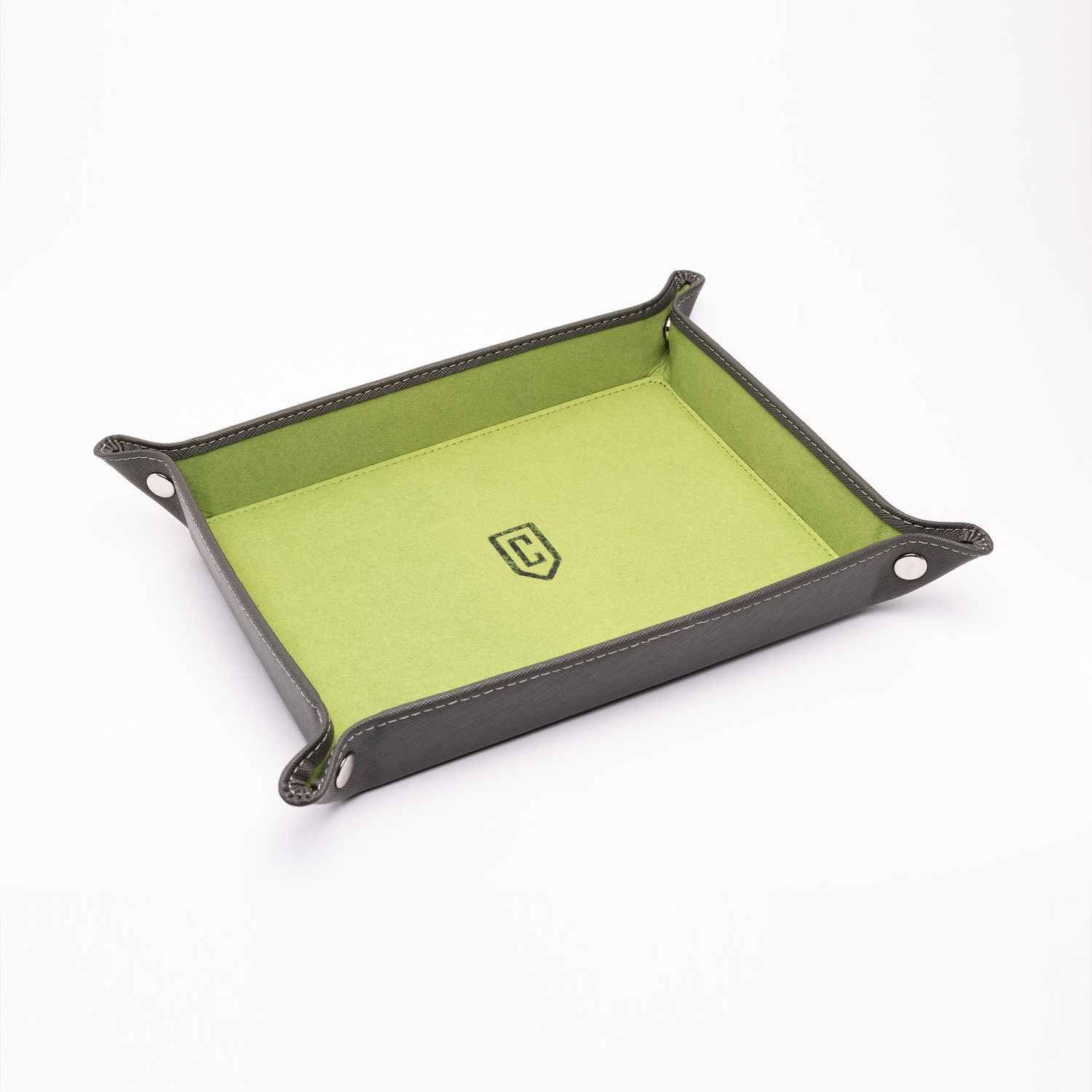 Best Saffiano Leather Valet Tray | Cased In Time Forest Green