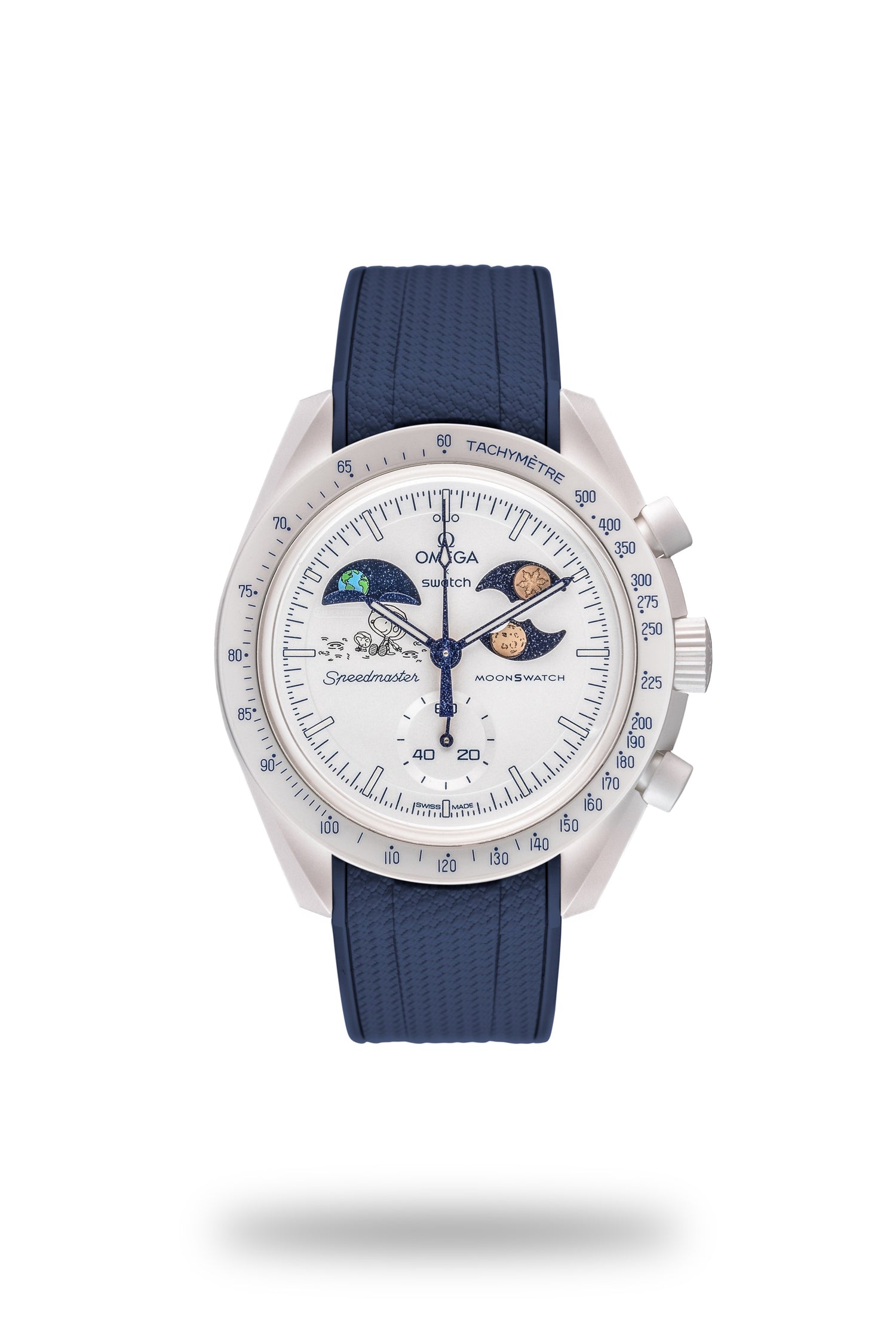 Omega Swatch Blue Rubber Watch Strap