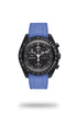Omega Swatch Blue Rubber Watch Straps
