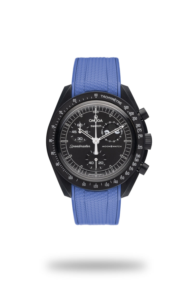 Omega Swatch Blue Rubber Watch Straps
