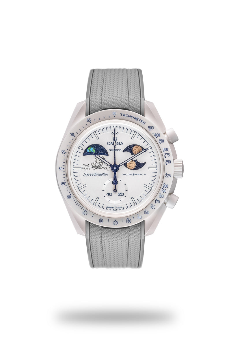 Omega Swatch Grey Rubber Watch Strap