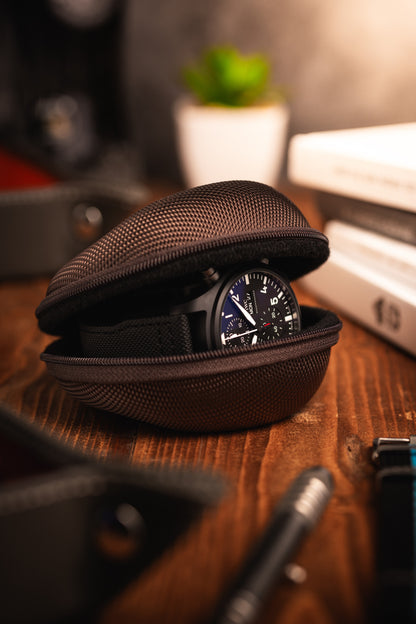 Secure Single Watch Travel Case - Coffee Bean