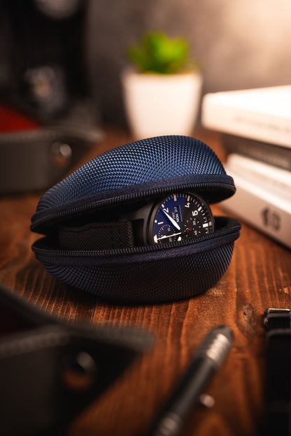 Secure Single Watch Travel Case - Ink Blue