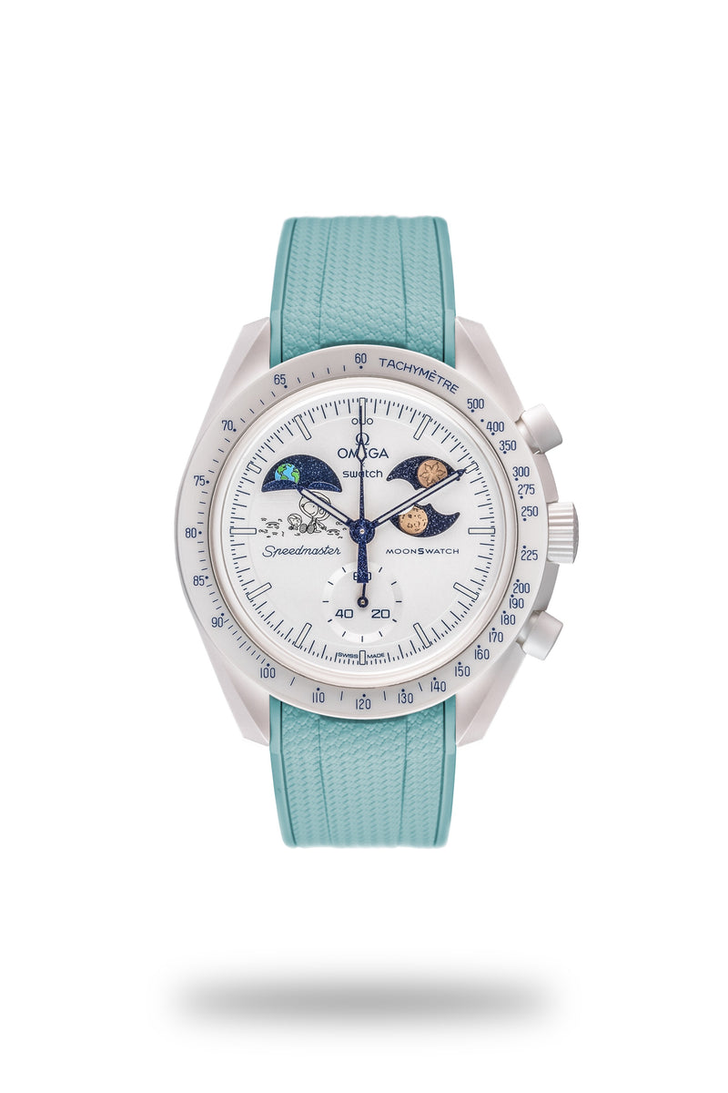 Teal Rubber Watch Strap Omega Swatch