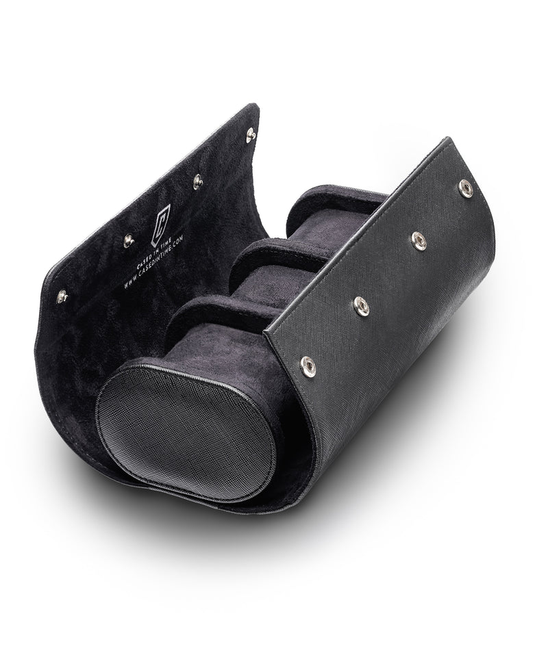 Cased in Time 3-Watch Roll Black Edition