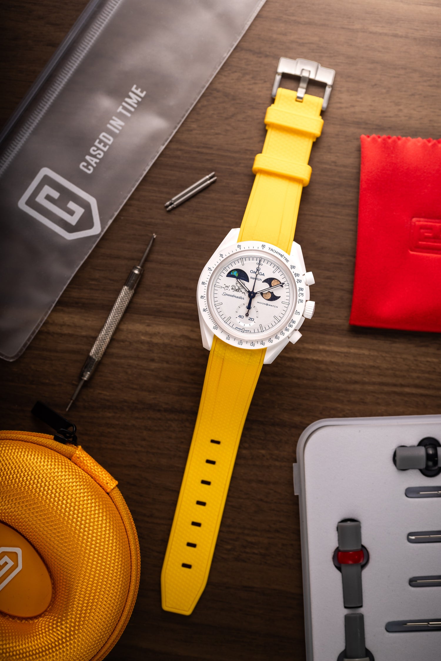 Rubber Watch Strap For Omega X Swatch Moonswatch Yellow
