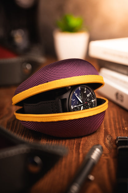 Secure Single Watch Travel Case - Regal Plum